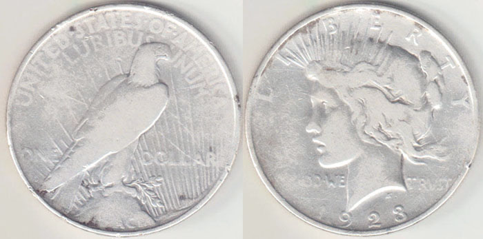 1923 D USA silver $1 (Peace) A002679